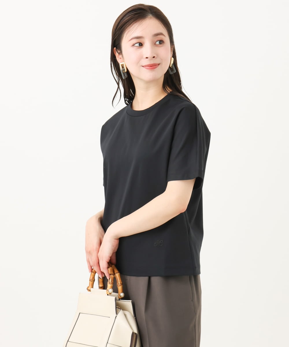 F6KGA05150 MICHEL KLEIN(小さいサイズ)(メゾン ドゥ サンク) [小さいサイズ]ワンポイント刺繍Tシャツ ホワイト