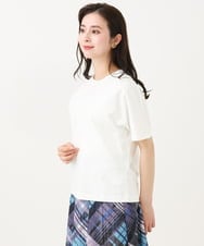 F6KGA05150 MICHEL KLEIN(小さいサイズ)(メゾン ドゥ サンク) [小さいサイズ]ワンポイント刺繍Tシャツ ホワイト