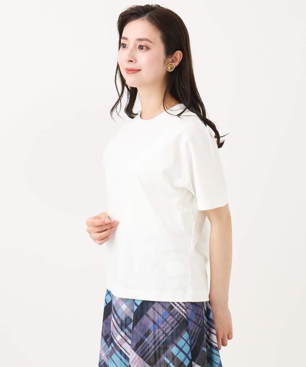 F6KGA05150 MICHEL KLEIN(小さいサイズ)(メゾン ドゥ サンク) [小さいサイズ]ワンポイント刺繍Tシャツ ホワイト