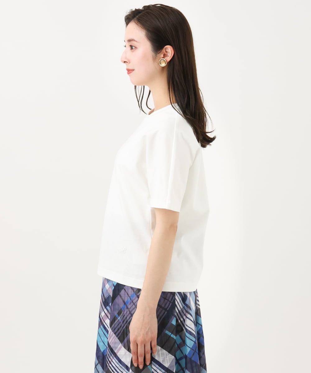 F6KGA05150 MICHEL KLEIN(小さいサイズ)(メゾン ドゥ サンク) [小さいサイズ]ワンポイント刺繍Tシャツ ホワイト