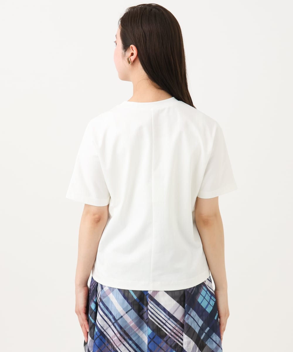 F6KGA05150 MICHEL KLEIN(小さいサイズ)(メゾン ドゥ サンク) [小さいサイズ]ワンポイント刺繍Tシャツ ホワイト