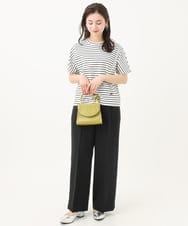 F6KGB05150 MICHEL KLEIN(小さいサイズ)(メゾン ドゥ サンク) [小さいサイズ]ワンポイント刺繍ボーダーTシャツ ブラック
