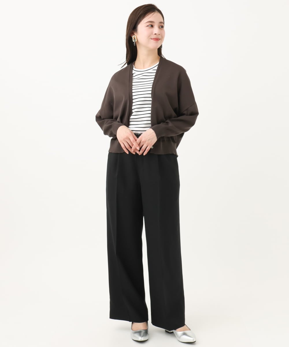 F6KGB05150 MICHEL KLEIN(小さいサイズ)(メゾン ドゥ サンク) [小さいサイズ]ワンポイント刺繍ボーダーTシャツ ブラック