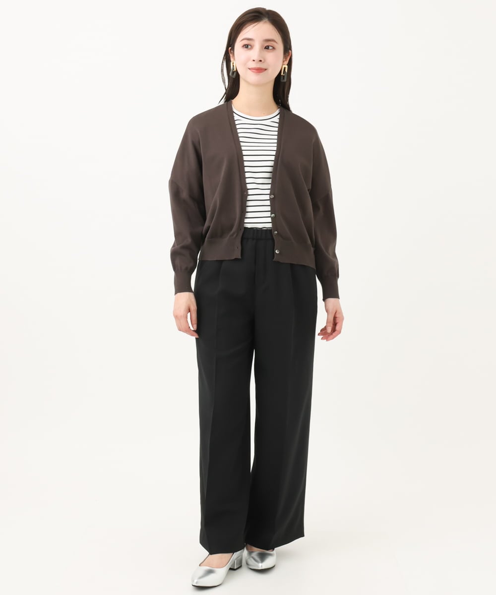 F6KGB05150 MICHEL KLEIN(小さいサイズ)(メゾン ドゥ サンク) [小さいサイズ]ワンポイント刺繍ボーダーTシャツ ブラック