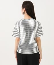 F6KGB05150 MICHEL KLEIN(小さいサイズ)(メゾン ドゥ サンク) [小さいサイズ]ワンポイント刺繍ボーダーTシャツ ブラック