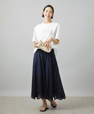 F6KGD02140 MICHEL KLEIN(小さいサイズ)(メゾン ドゥ サンク) [小さいサイズ]ボクシ―ロゴＴシャツ ホワイト