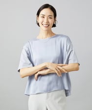 F6KGD03150 MICHEL KLEIN(小さいサイズ)(メゾン ドゥ サンク) [小さいサイズ]サテンドッキングプルオーバー ライトブルー