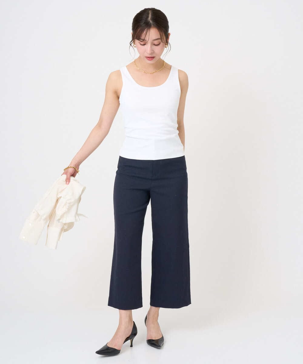 F6KGD06110 MICHEL KLEIN(小さいサイズ)(メゾン ドゥ サンク) [小さいサイズ][遮熱効果素材]タンクトップ ホワイト