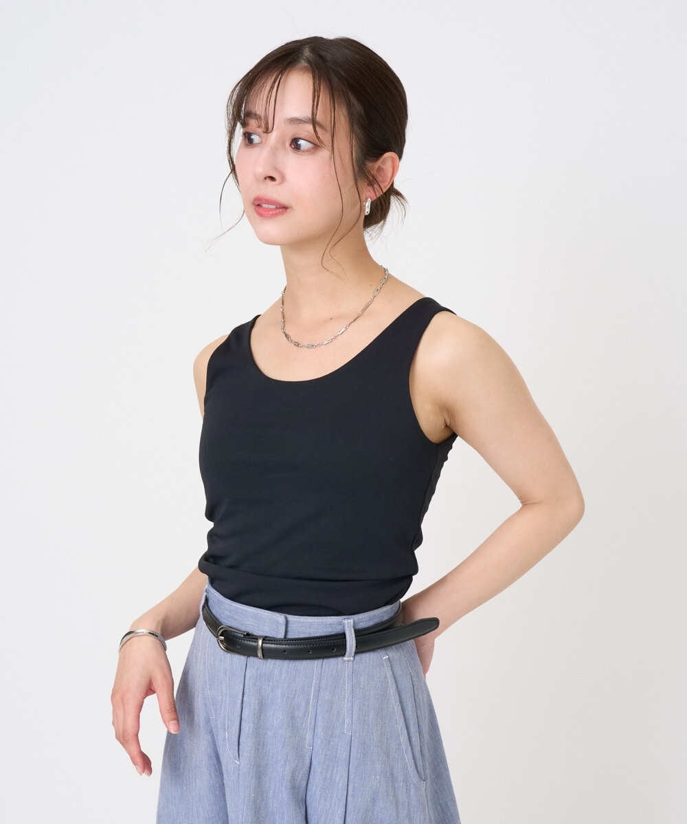 F6KGD06110 MICHEL KLEIN(小さいサイズ)(メゾン ドゥ サンク) [小さいサイズ][遮熱効果素材]タンクトップ ホワイト