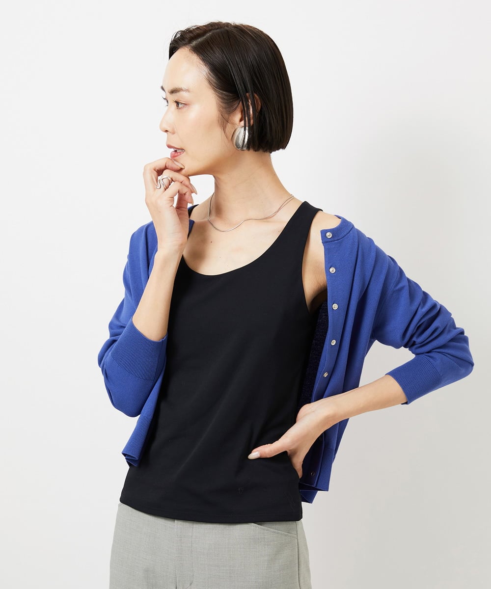 F6KGD06110 MICHEL KLEIN(小さいサイズ)(メゾン ドゥ サンク) [小さいサイズ][遮熱効果素材]タンクトップ ホワイト