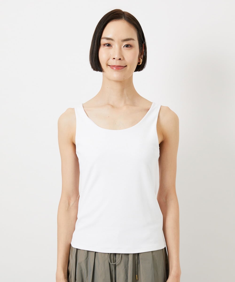 F6KGD06110 MICHEL KLEIN(小さいサイズ)(メゾン ドゥ サンク) [小さいサイズ][遮熱効果素材]タンクトップ ホワイト