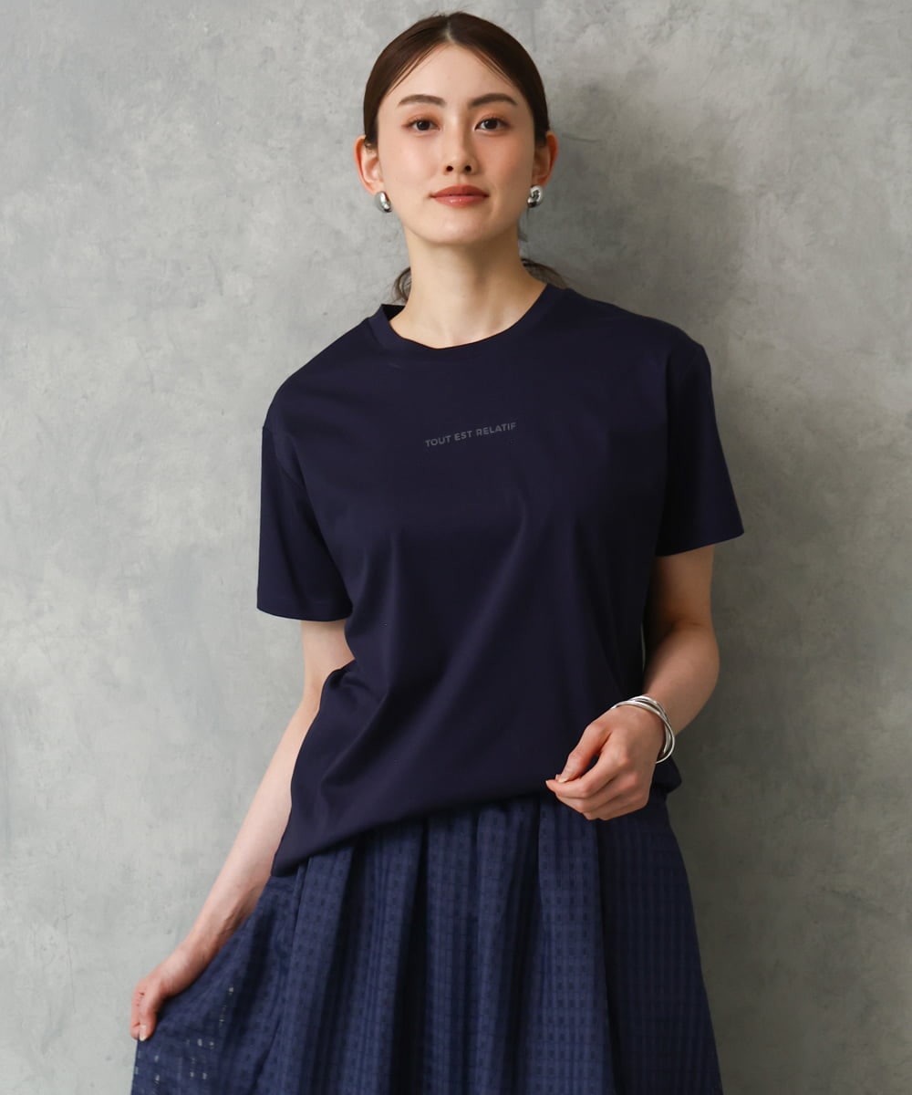 F6KGD19120 MICHEL KLEIN(小さいサイズ)(メゾン ドゥ サンク) [小さいサイズ]ミニマルロゴTシャツ ネイビー
