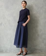 F6KGD19120 MICHEL KLEIN(小さいサイズ)(メゾン ドゥ サンク) [小さいサイズ]ミニマルロゴTシャツ ネイビー