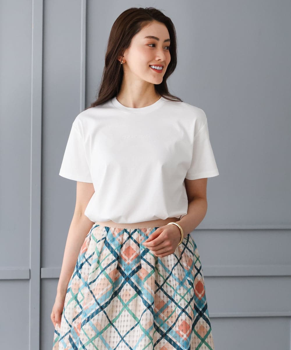 F6KGD19120 MICHEL KLEIN(小さいサイズ)(メゾン ドゥ サンク) [小さいサイズ]ミニマルロゴTシャツ ネイビー