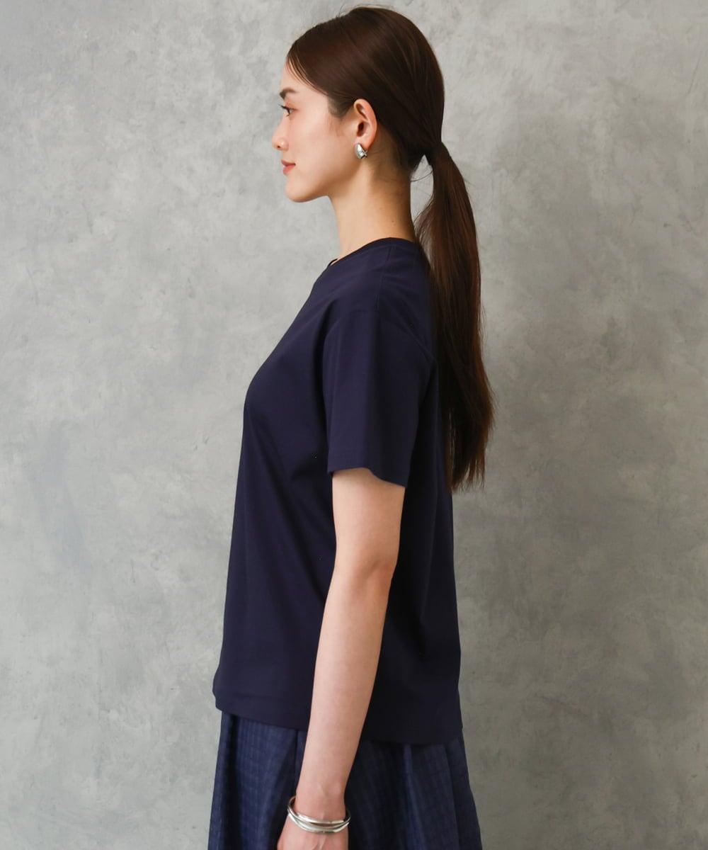 F6KGD19120 MICHEL KLEIN(小さいサイズ)(メゾン ドゥ サンク) [小さいサイズ]ミニマルロゴTシャツ ネイビー