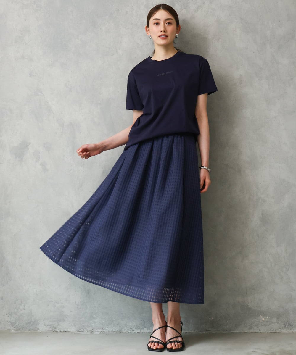 F6KGD19120 MICHEL KLEIN(小さいサイズ)(メゾン ドゥ サンク) [小さいサイズ]ミニマルロゴTシャツ ネイビー