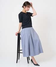 F6KGD20150 MICHEL KLEIN(小さいサイズ)(メゾン ドゥ サンク) [小さいサイズ][遮熱効果素材]ステッチレス五分袖プルオーバー ホワイト