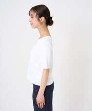 F6KGD20150 MICHEL KLEIN(小さいサイズ)(メゾン ドゥ サンク) [小さいサイズ][遮熱効果素材]ステッチレス五分袖プルオーバー ホワイト