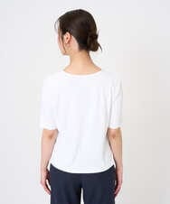 F6KGD20150 MICHEL KLEIN(小さいサイズ)(メゾン ドゥ サンク) [小さいサイズ][遮熱効果素材]ステッチレス五分袖プルオーバー ホワイト