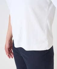 F6KGD20150 MICHEL KLEIN(小さいサイズ)(メゾン ドゥ サンク) [小さいサイズ][遮熱効果素材]ステッチレス五分袖プルオーバー ホワイト