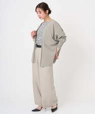 F6KGE04160 MICHEL KLEIN(小さいサイズ)(メゾン ドゥ サンク) [小さいサイズ]タックデザイン バスクボーダーTシャツ グリーン