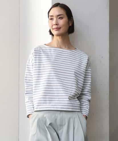 F6KGE04160  [小さいサイズ]タックデザイン バスクボーダーTシャツ