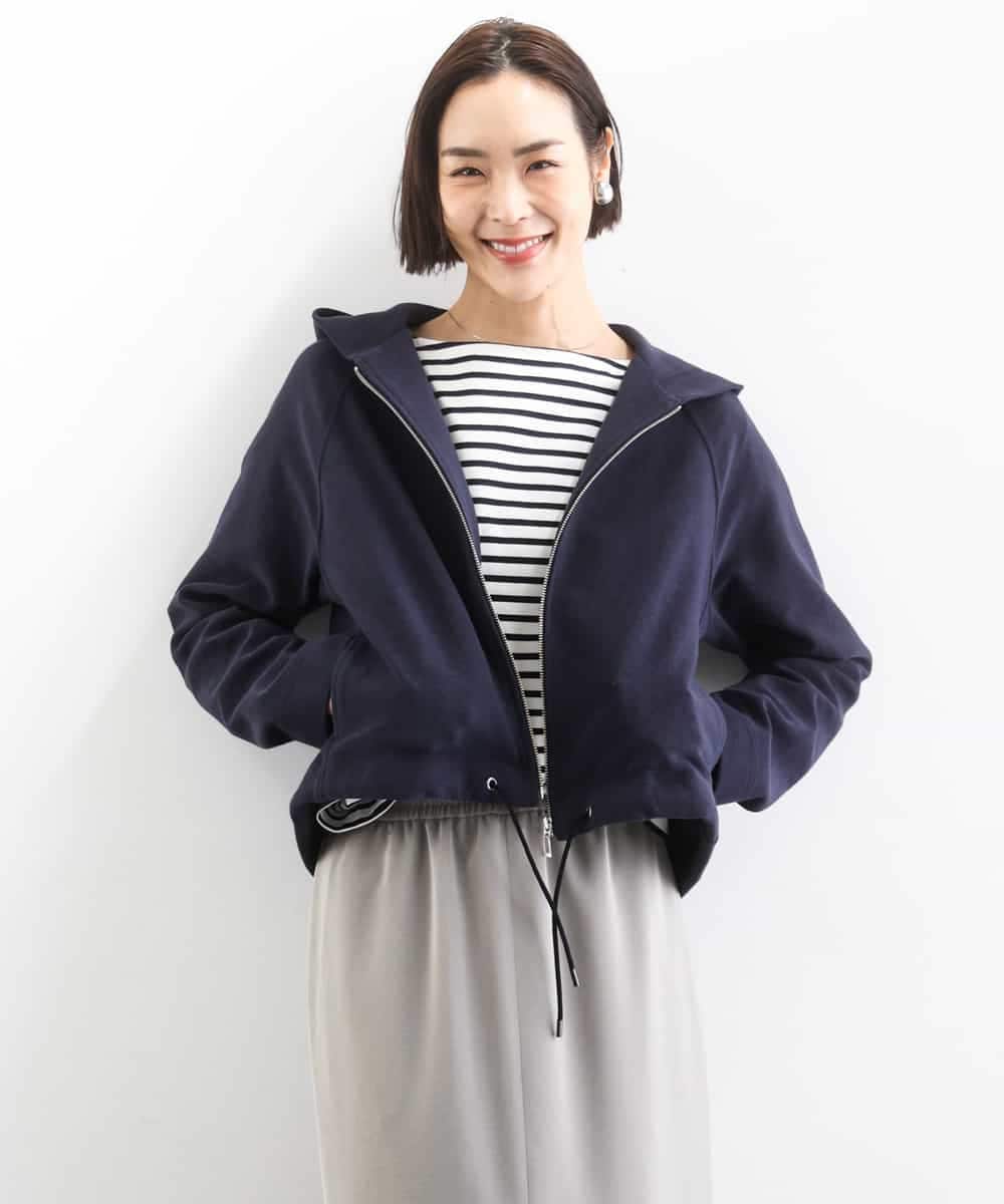 F6KGE04160 MICHEL KLEIN(小さいサイズ)(メゾン ドゥ サンク) [小さいサイズ]タックデザイン バスクボーダーTシャツ グリーン