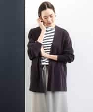 F6KGE04160 MICHEL KLEIN(小さいサイズ)(メゾン ドゥ サンク) [小さいサイズ]タックデザイン バスクボーダーTシャツ グリーン