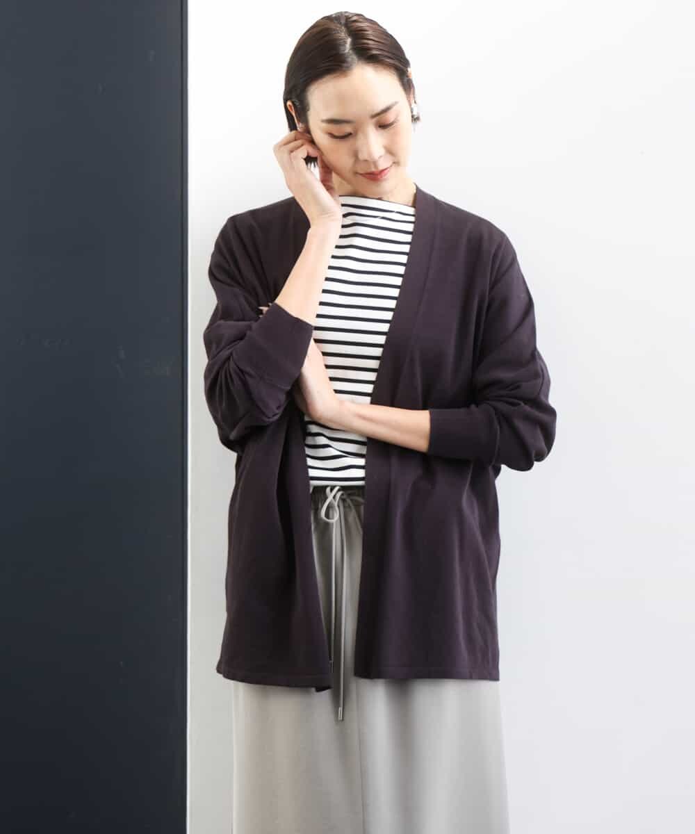 F6KGE04160 MICHEL KLEIN(小さいサイズ)(メゾン ドゥ サンク) [小さいサイズ]タックデザイン バスクボーダーTシャツ グリーン