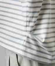 F6KGE04160 MICHEL KLEIN(小さいサイズ)(メゾン ドゥ サンク) [小さいサイズ]タックデザイン バスクボーダーTシャツ グリーン