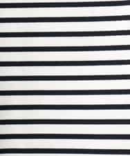 F6KGE04160 MICHEL KLEIN(小さいサイズ)(メゾン ドゥ サンク) [小さいサイズ]タックデザイン バスクボーダーTシャツ グリーン