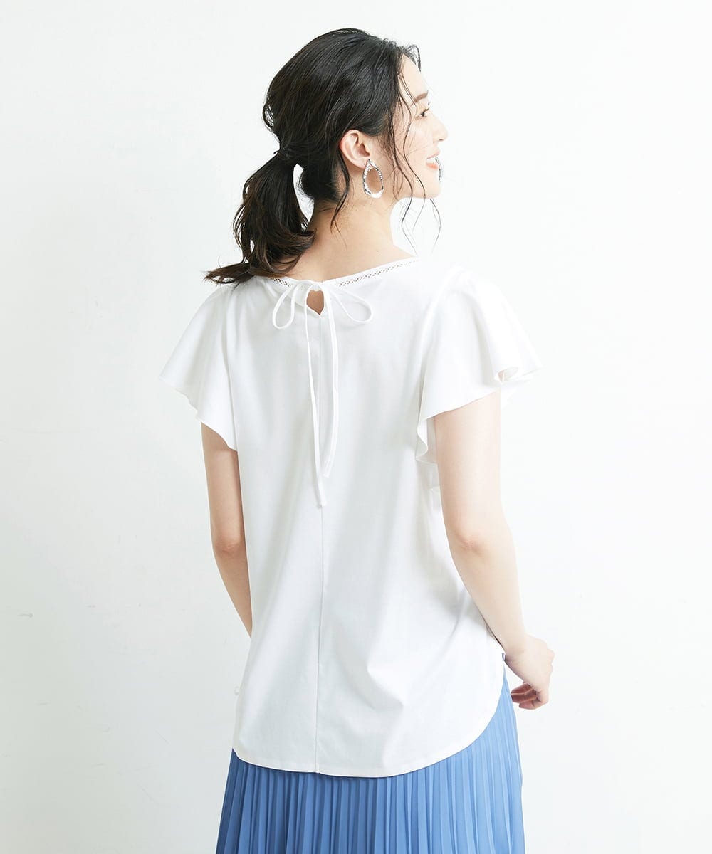 F6KGP53160 MICHEL KLEIN(小さいサイズ)(メゾン ドゥ サンク) [小さいサイズ]フレアスリーブカットソー グリーン(35)