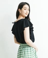 F6KGP53160 MICHEL KLEIN(小さいサイズ)(メゾン ドゥ サンク) [小さいサイズ]フレアスリーブカットソー グリーン(35)