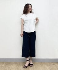 F6KGP53160 MICHEL KLEIN(小さいサイズ)(メゾン ドゥ サンク) [小さいサイズ]フレアスリーブカットソー グリーン(35)