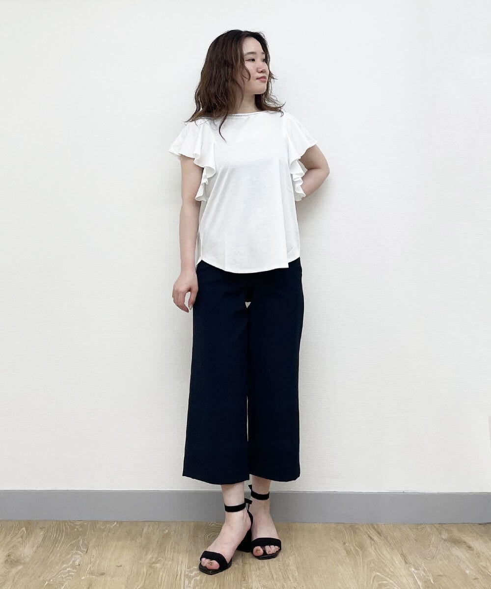 F6KGP53160 MICHEL KLEIN(小さいサイズ)(メゾン ドゥ サンク) [小さいサイズ]フレアスリーブカットソー グリーン(35)