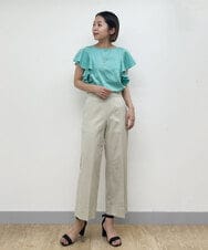 F6KGP53160 MICHEL KLEIN(小さいサイズ)(メゾン ドゥ サンク) [小さいサイズ]フレアスリーブカットソー グリーン(35)