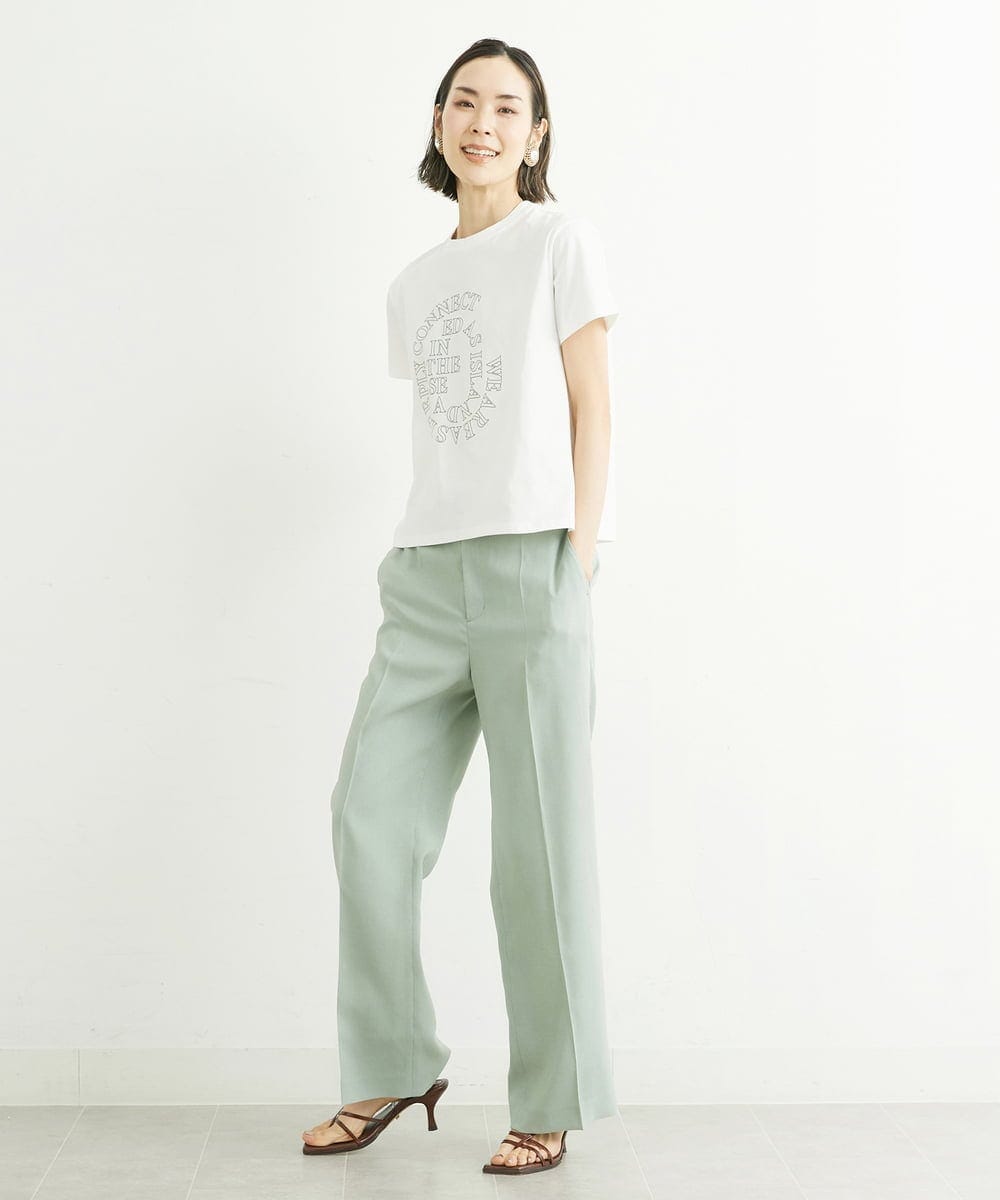 F6KGS22120 MICHEL KLEIN(小さいサイズ)(メゾン ドゥ サンク) [小さいサイズ]モノトーンサークルロゴTシャツ ブラック(94)