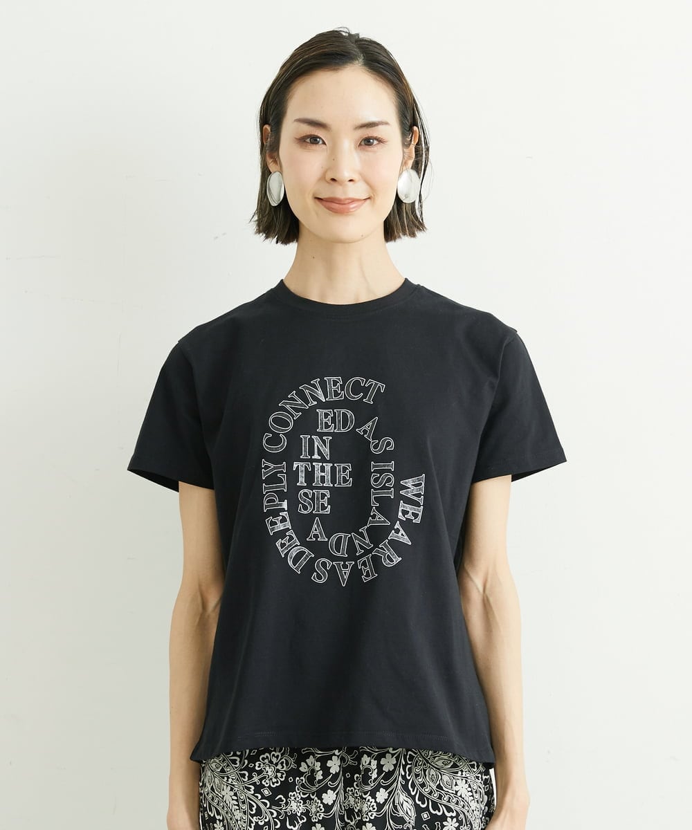 当店の記念日 小さいサイズ]モノトーンサークルロゴTシャツ(カットソー・T トップス
