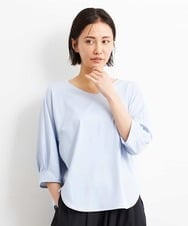 F6KGS24180 MICHEL KLEIN(小さいサイズ)(メゾン ドゥ サンク) [小さいサイズ]Vネックラウンドテールカットソー/コットン100％ ブラック(94)