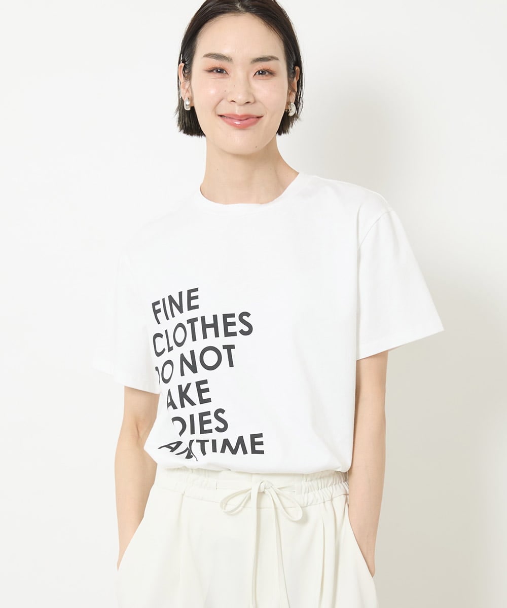 F6KGV33120 MICHEL KLEIN(小さいサイズ)(メゾン ドゥ サンク) [小さいサイズ]サイドプリントロゴTシャツ ライトブルー(50)