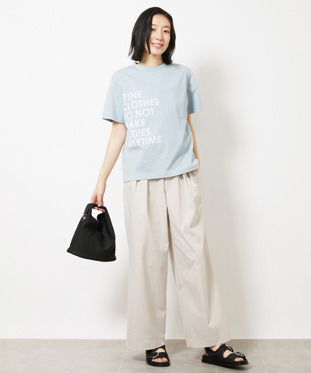 F6KGV33120 MICHEL KLEIN(小さいサイズ)(メゾン ドゥ サンク) [小さいサイズ]サイドプリントロゴTシャツ ライトブルー(50)