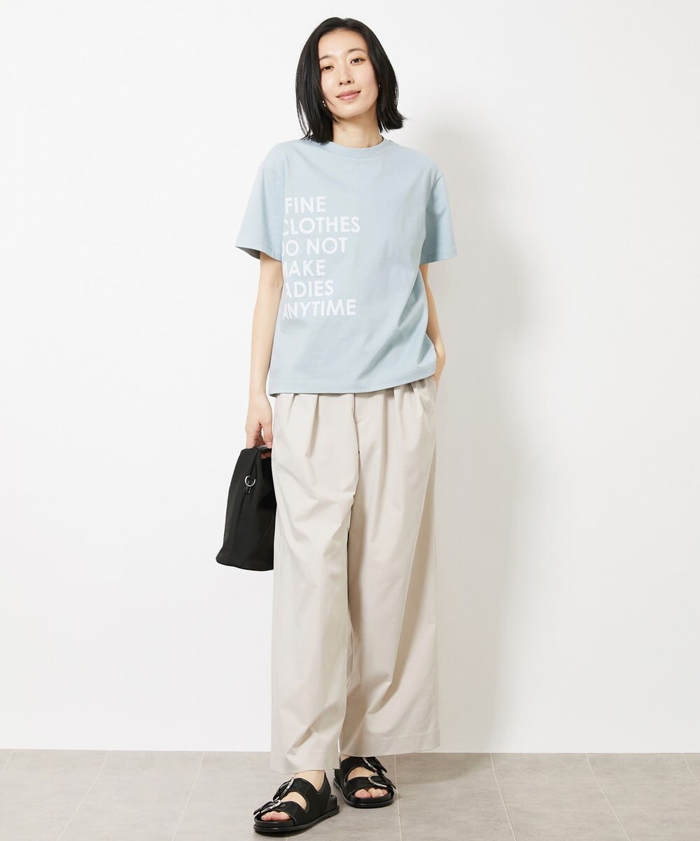 F6KGV33120 MICHEL KLEIN(小さいサイズ)(メゾン ドゥ サンク) [小さいサイズ]サイドプリントロゴTシャツ ライトブルー(50)