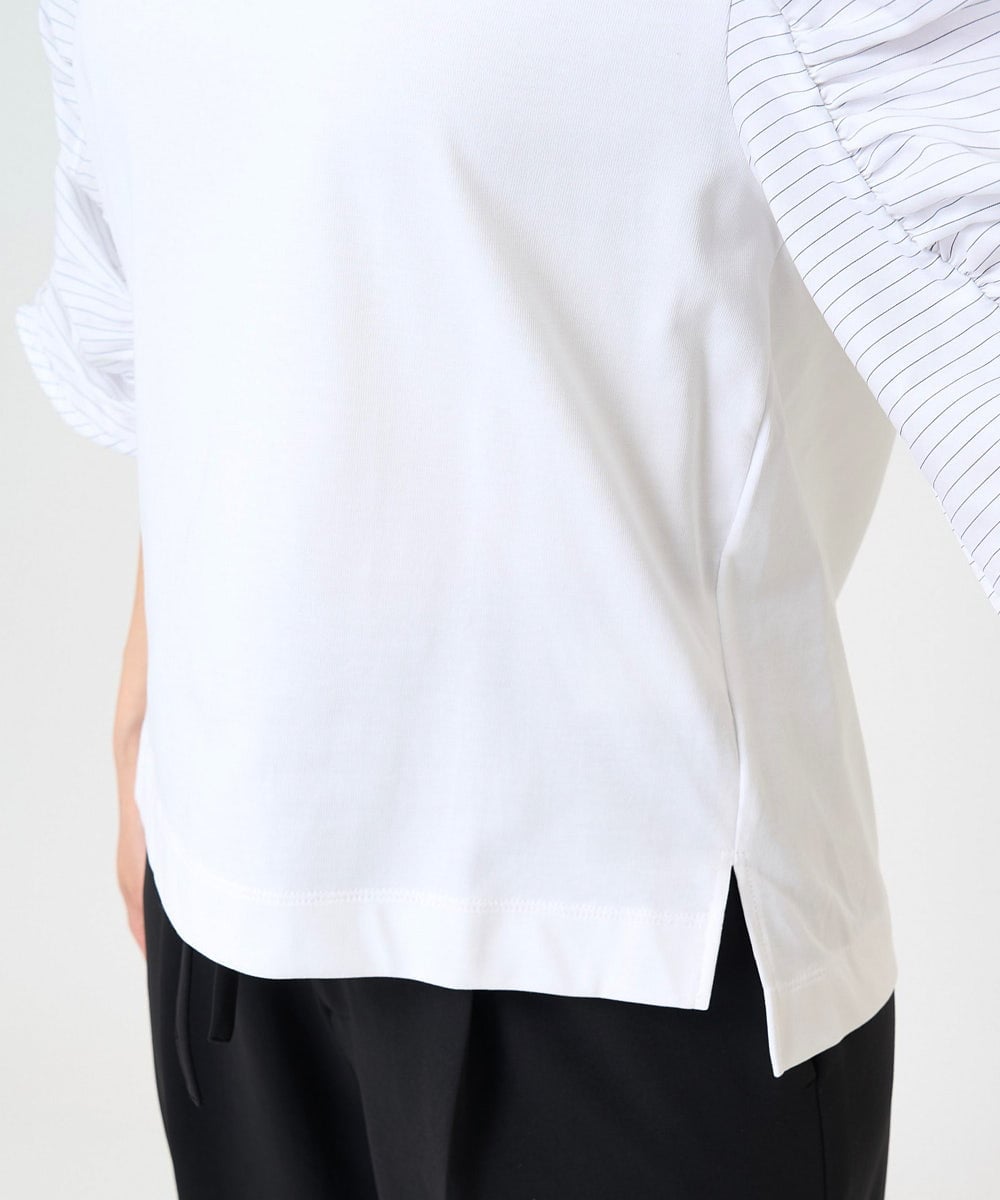 F6KGV34150 MICHEL KLEIN(小さいサイズ)(メゾン ドゥ サンク) [小さいサイズ]ギャザースリーブカットソー ネイビー系(57)