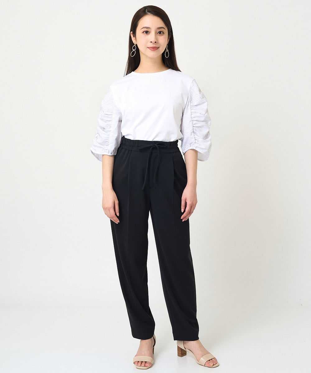 F6KGV34150 MICHEL KLEIN(小さいサイズ)(メゾン ドゥ サンク) [小さいサイズ]ギャザースリーブカットソー ネイビー系(57)