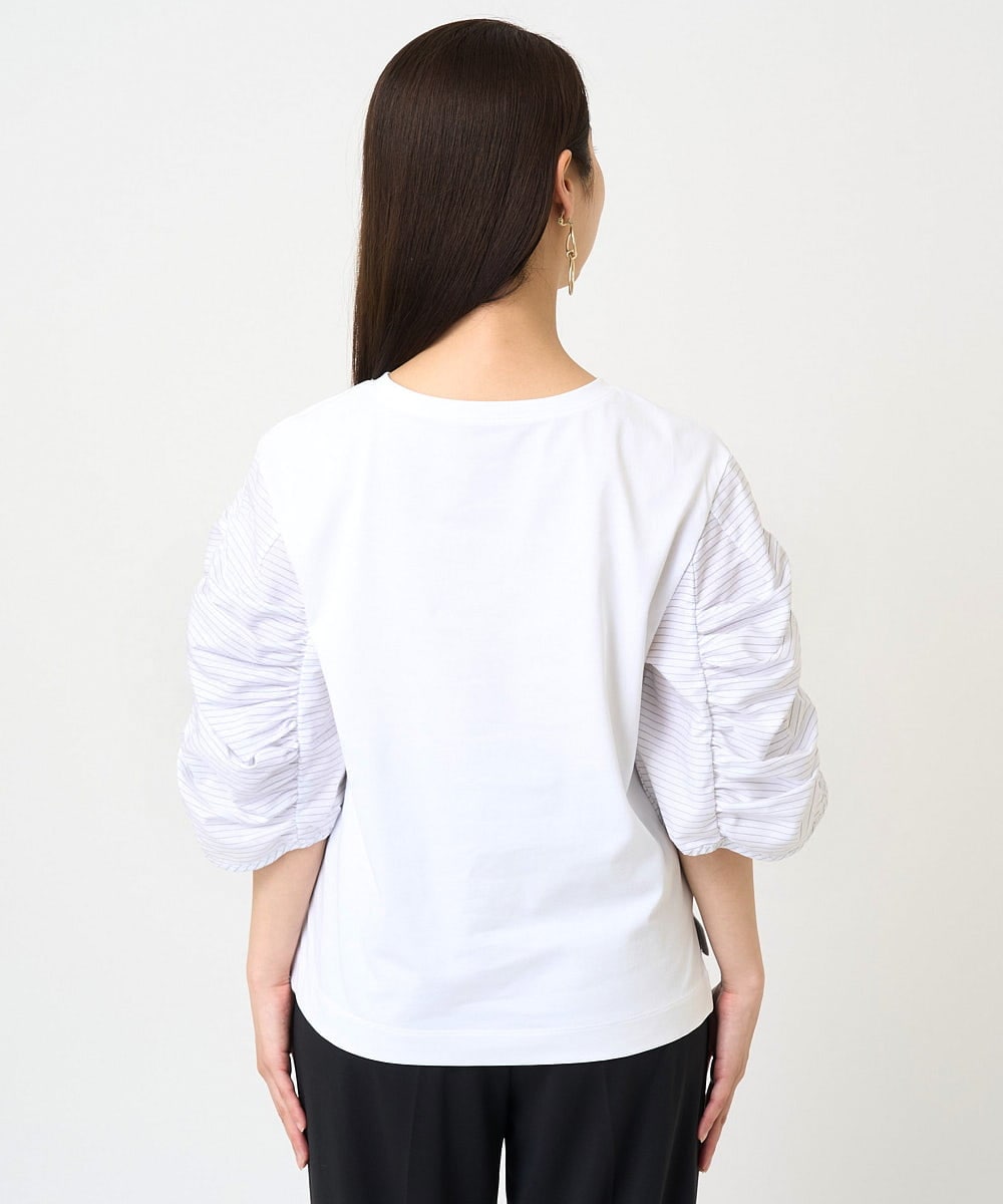 F6KGV34150 MICHEL KLEIN(小さいサイズ)(メゾン ドゥ サンク) [小さいサイズ]ギャザースリーブカットソー ネイビー系(57)