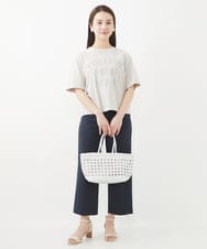 F6KGV36120 MICHEL KLEIN(小さいサイズ)(メゾン ドゥ サンク) [小さいサイズ]リバースサイドプリントロゴTシャツ ホワイト(90)