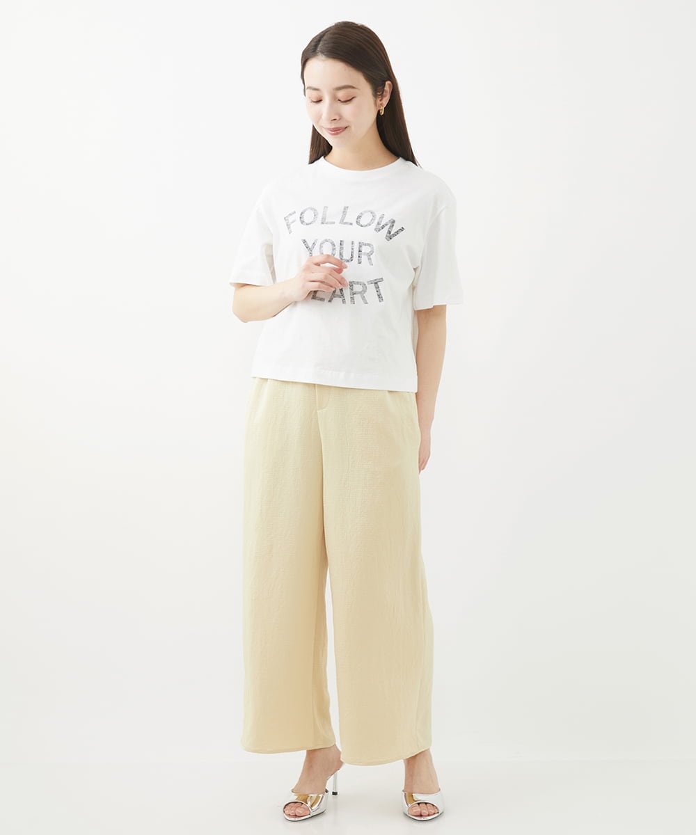 F6KGV36120 MICHEL KLEIN(小さいサイズ)(メゾン ドゥ サンク) [小さいサイズ]リバースサイドプリントロゴTシャツ ホワイト(90)