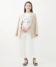 F6KGV36120 MICHEL KLEIN(小さいサイズ)(メゾン ドゥ サンク) [小さいサイズ]リバースサイドプリントロゴTシャツ ホワイト(90)