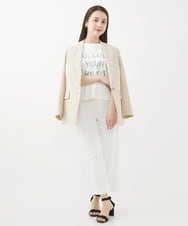 F6KGV36120 MICHEL KLEIN(小さいサイズ)(メゾン ドゥ サンク) [小さいサイズ]リバースサイドプリントロゴTシャツ ホワイト(90)