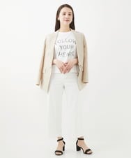 F6KGV36120 MICHEL KLEIN(小さいサイズ)(メゾン ドゥ サンク) [小さいサイズ]リバースサイドプリントロゴTシャツ ホワイト(90)